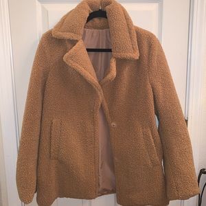 Brown teddy bear fuzzy coat